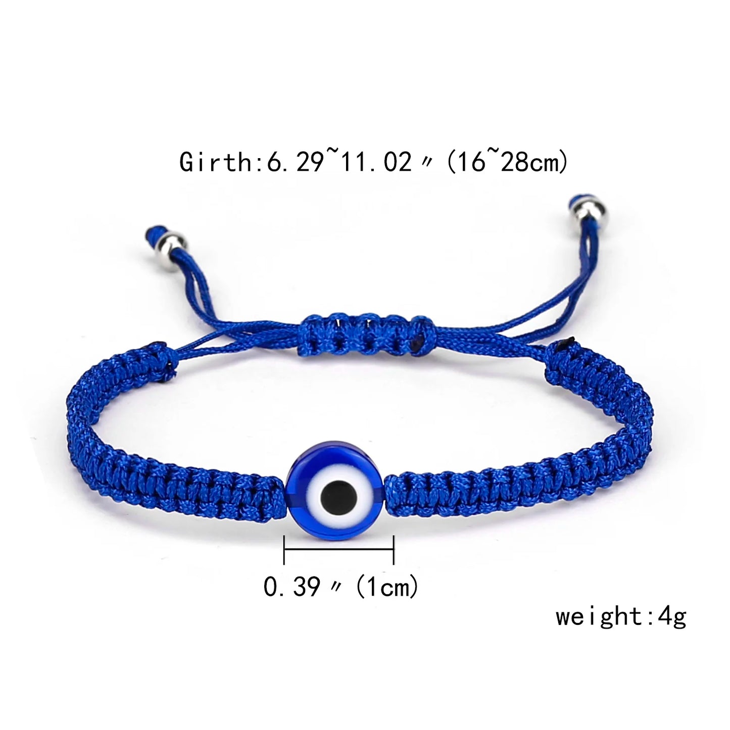 2PCS Blue Evil Eye Couple Bracelet Sets for Woman Men Charm Palm Resin Bead Rope Chain Lucky Bracelets Friendship Jewelry Gift
