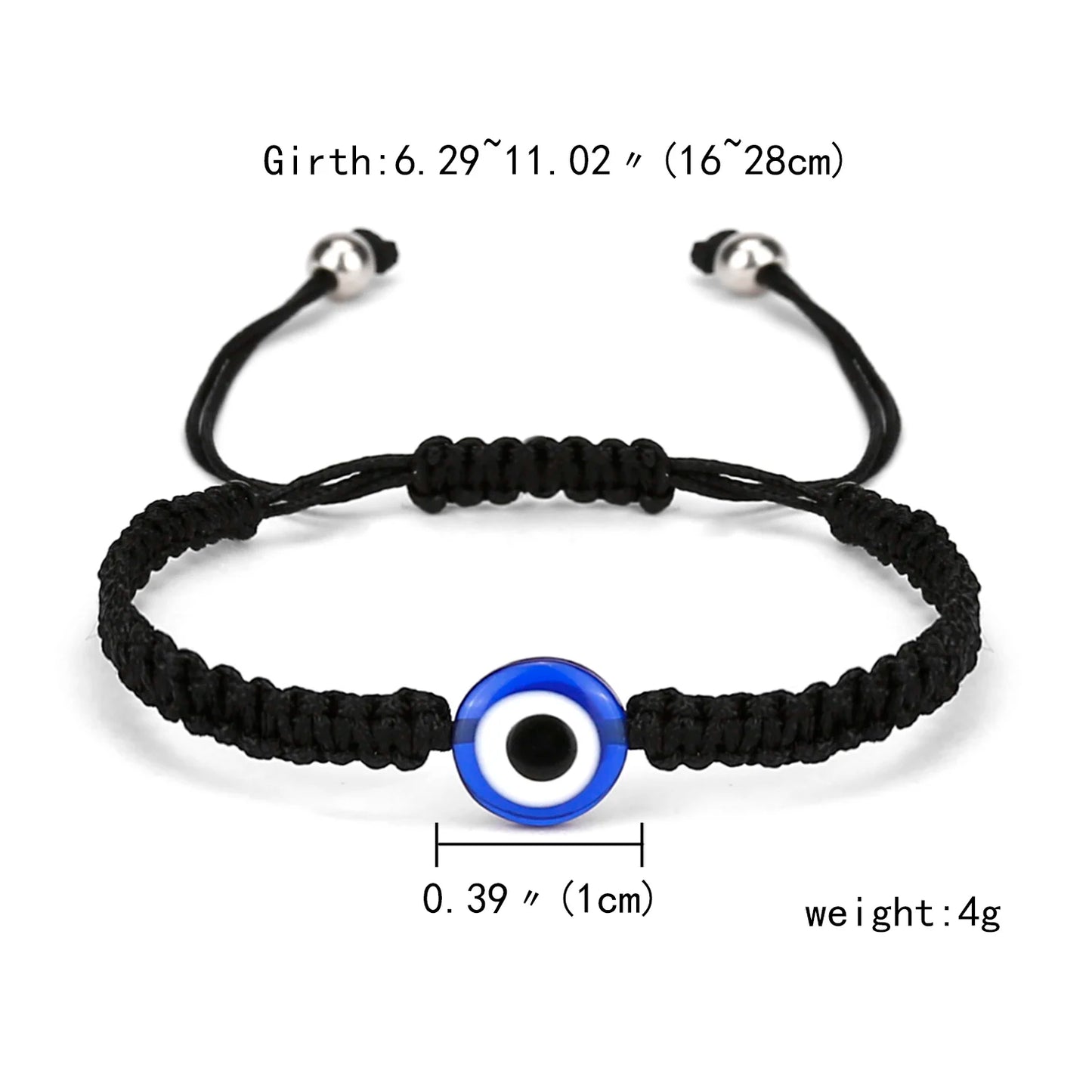 2PCS Blue Evil Eye Couple Bracelet Sets for Woman Men Charm Palm Resin Bead Rope Chain Lucky Bracelets Friendship Jewelry Gift