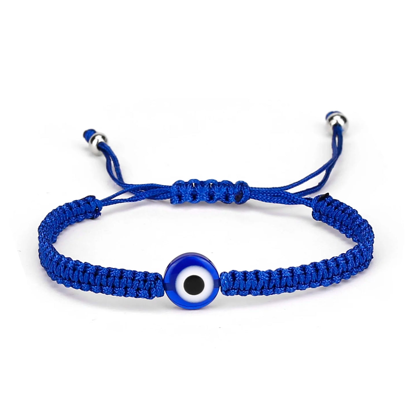 2PCS Blue Evil Eye Couple Bracelet Sets for Woman Men Charm Palm Resin Bead Rope Chain Lucky Bracelets Friendship Jewelry Gift